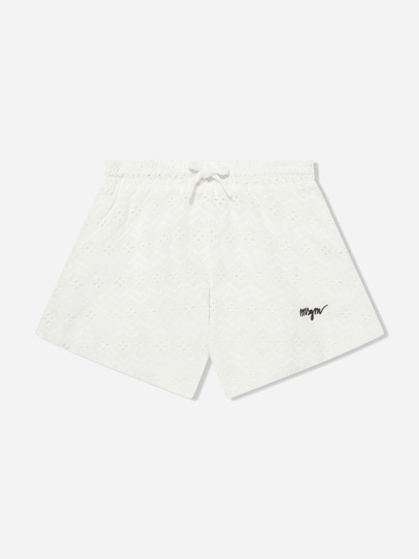 MSGM Girls Flared Shorts in White