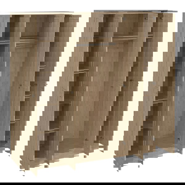 Furniture To Go Brande Wardrobe with 4 Frame Doors in Jackson Hickory