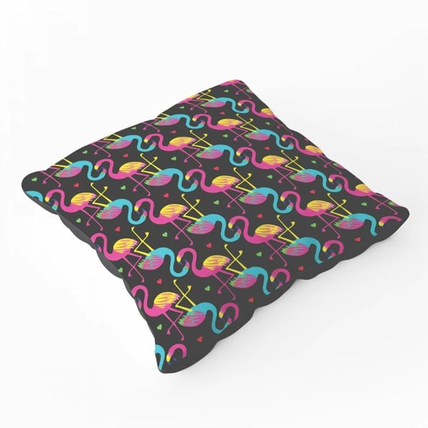 Warren Reed Vivid Flamingo Pattern Floor Cushion