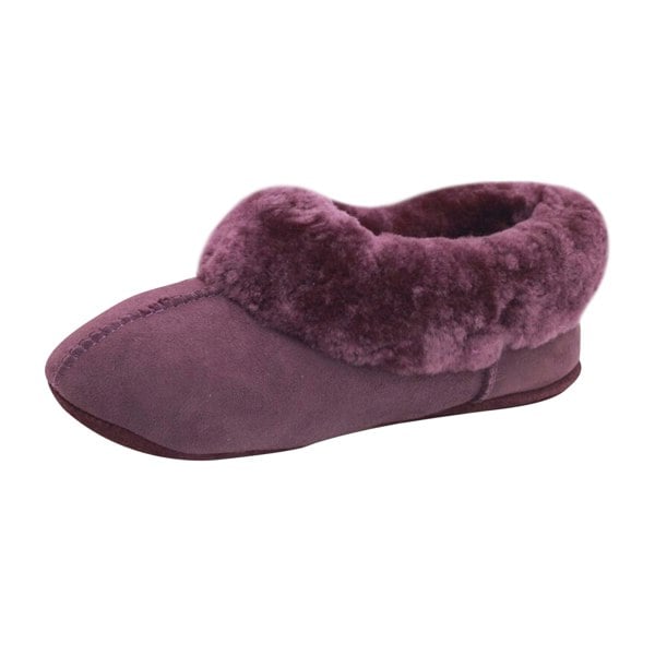 Eastern Counties Leather Womens/Ladies Full Sheepskin Turn Slippers - Plum