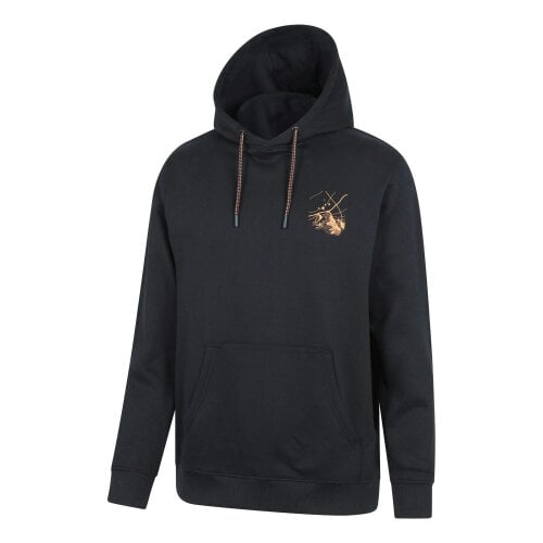 Mountain Warehouse Mens Mountain Cotton Anti-Pilling Travel Drawstring Hoodie - Black