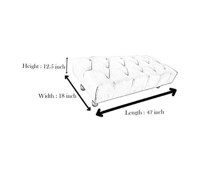 ISTOOLS Claret Chesterfield Footstool | Long Maroon Upholstered Ottoman Bench (Non-Storage)