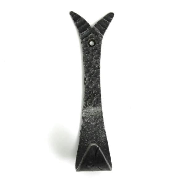 Hand Forged Antique Iron Fish Design Single Coat Hook - 110mm