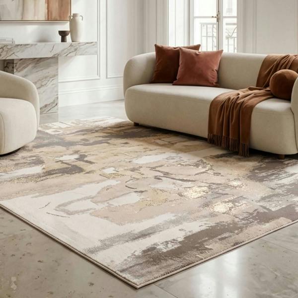 Asiatic The Rug Edit Miro Metallic Brushed Beige Area Rug