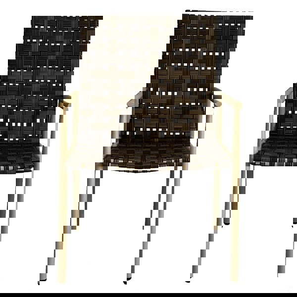 Furniture One 3 Pieces Garden Patio Furniture Set, 2 Seater Bistro Set Weather Resistant Leather Effect Conversation Set, Max capacity 180 KGS - Brown