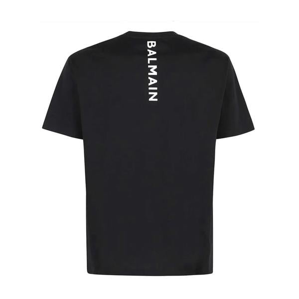 Balmain Back Logo Printed Oversized T-Shirt   in  Black