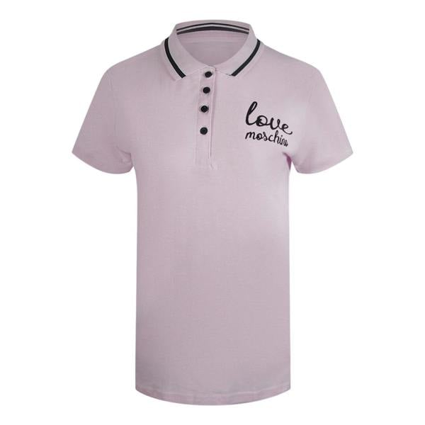 Moschino Love Moschino Signature Logo Pink Polo Shirt