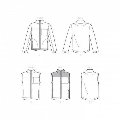 Simplicity Sewing Pattern 9191, Waistcoats, Jackets for Men, A (S-M-L-XL-XXL) - Intermediate