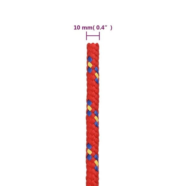 Berkfield Boat Rope Red 10 mm 25 m Polypropylene
