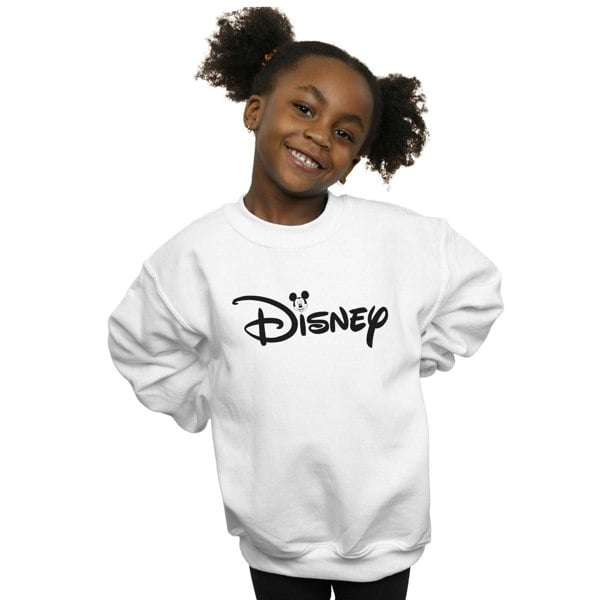 Disney Girls Mickey Mouse Head Logo Sweatshirt - White