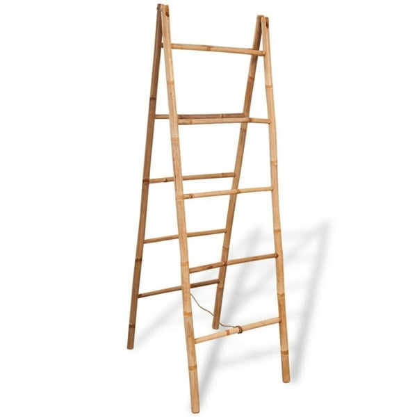Berkfield Double Towel Ladder with 5 Rungs Bamboo 50x160 cm