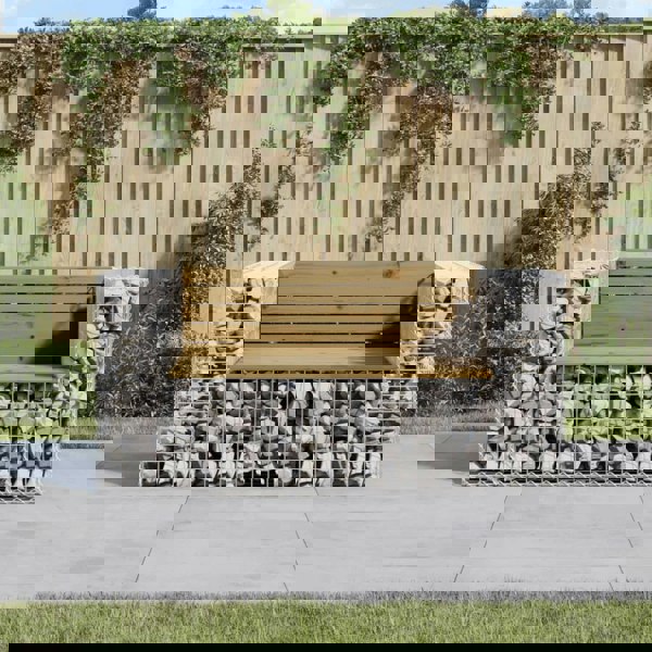 Berkfield Garden Bench Gabion Design 143x71x65.5 cm Impregnated Wood Pine