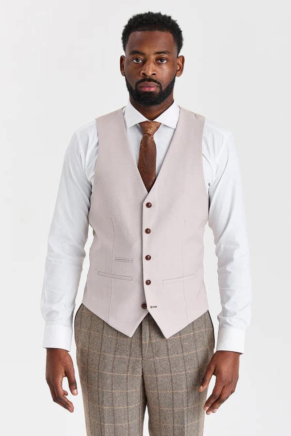 Paul Andrew Harris Brown Tweed Suit with Mayfair Stone Waistcoat