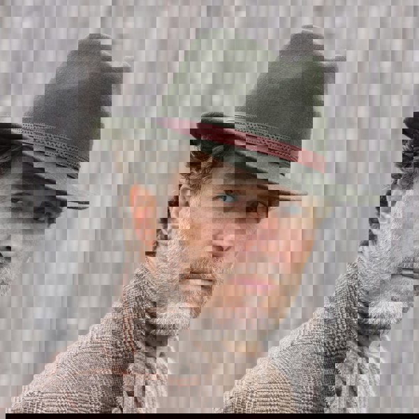 Green Carlyle Heath Fedora For Men