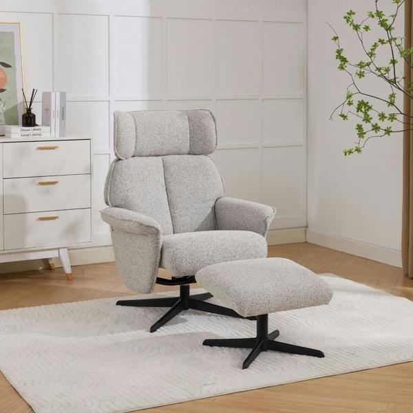 Oldbury Swivel Chair with Footstool