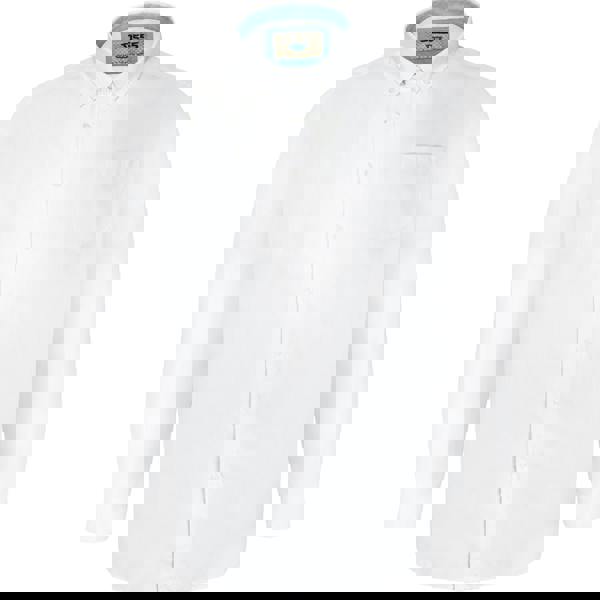 Duke Mens D555 Richard Oxford Kingsize Long-Sleeved Shirt - White