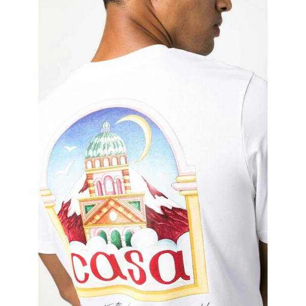 Casablanca Printed Vue De L'Arche Printed T-Shirt in White T-Shirt   in  White