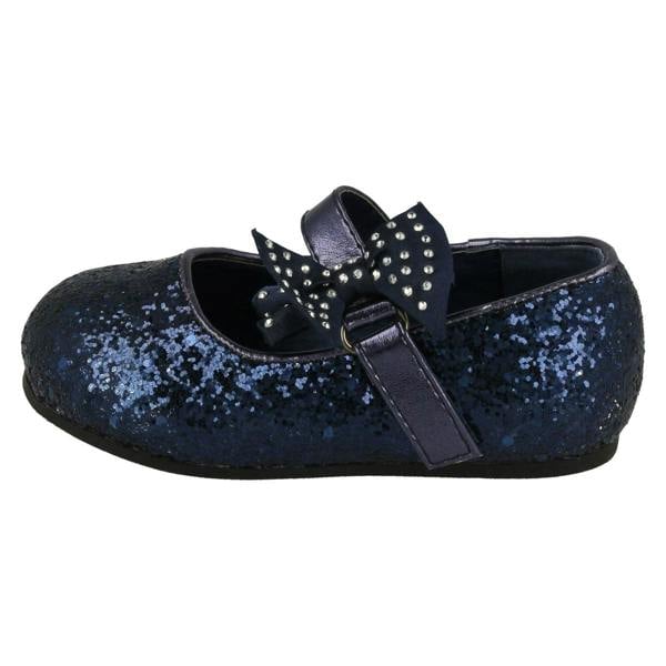Spot On Girls Spot On Glitter Bow Detail Party Flats