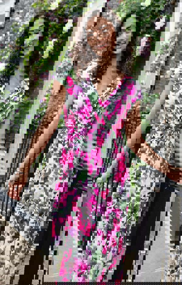 Alie Street London Sophia Maxi Dress Petite - Fuchsia Florals
