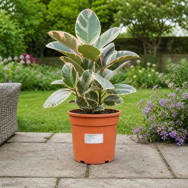 Ficus Tineke Rubber Plant 21cm Pot – Large Indoor Houseplant