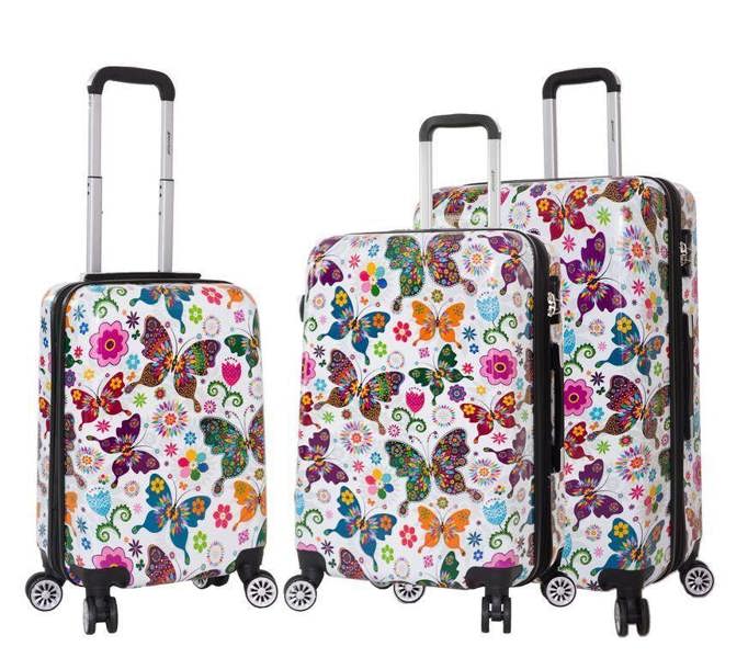 Snowball Hard Shell Printed Dual 4 Wheel Luggage Suitcase