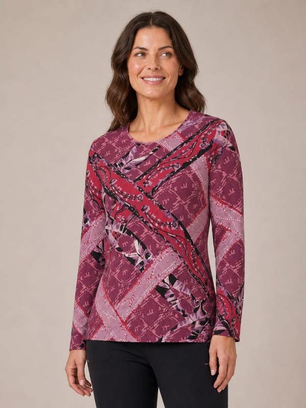 TIGI Woven Chain Round Neck Top