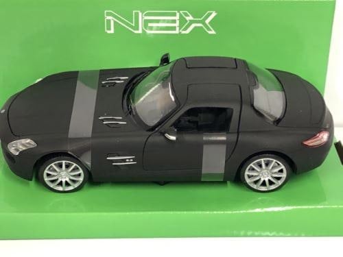 mercedes-benz sls amg matt black 1:24-27 scale welly 24025ma new