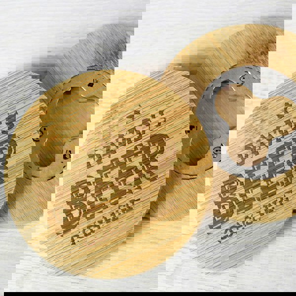 Personalised Memento Company Personalised Beer Goes Here Bamboo Bottle Opener Coaster