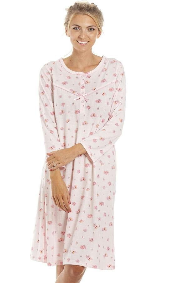 Womens Long Sleeve Floral Nightdress