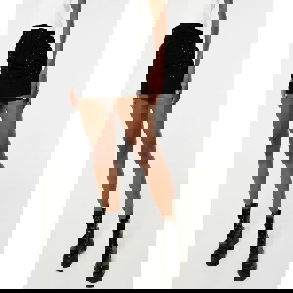 Pink Vanilla Diamante Bow Denim Mini Skirt