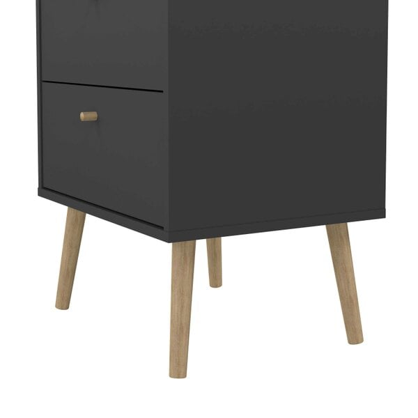 Wyld Haus Quietbloom Dark Grey Wooden Storage Chest 5 Drawers