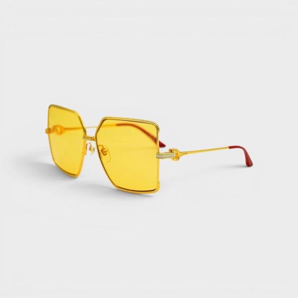 Casablanca Stainless Steel Square Sunglasses Gold Silver Red Canary