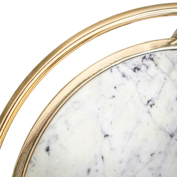 Ivyline Opulence Set of 2 Nested Side Tables Marble/Gold