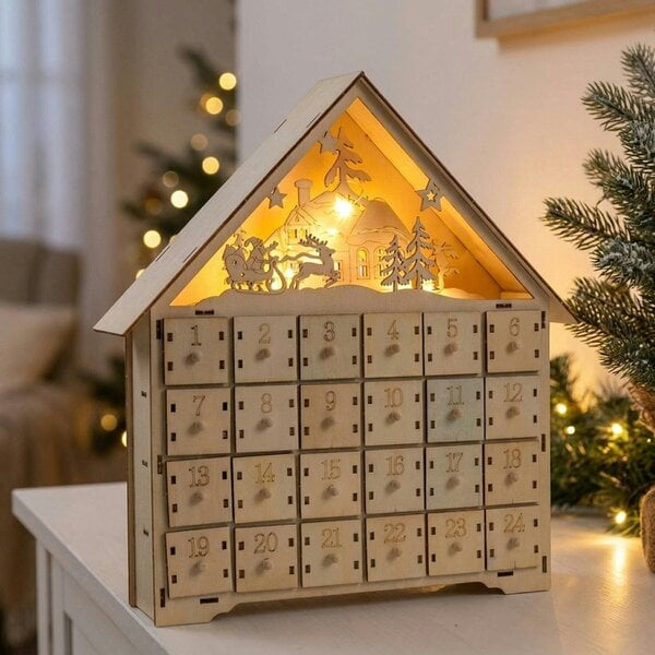 Garden Greatness Illuminated Wooden Christmas Advent Calendar