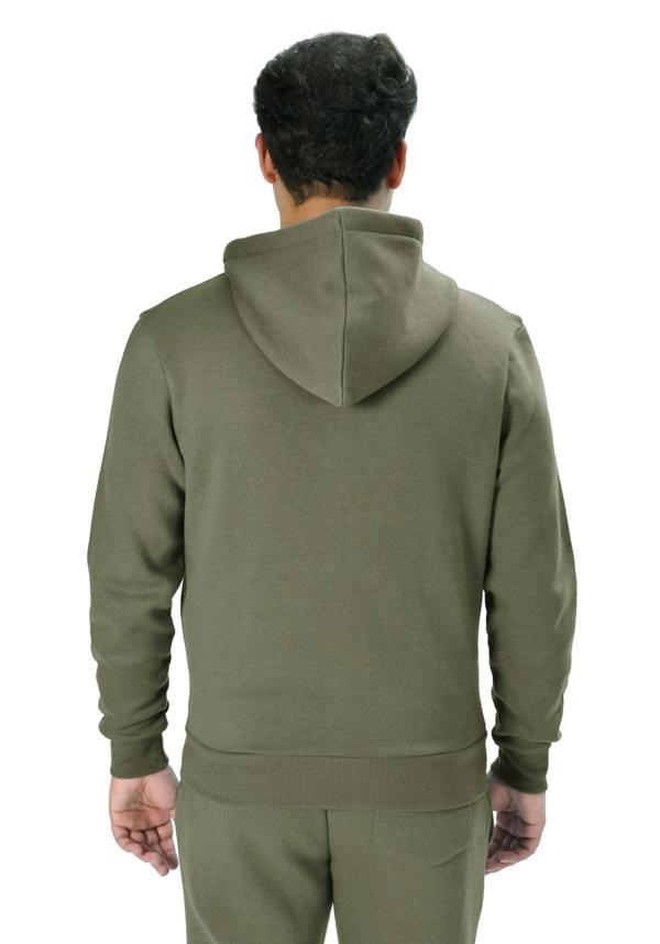 Smart Living Men's Full Zip Hoodie with Soft Touch Fabric and Pockets - Khaki
