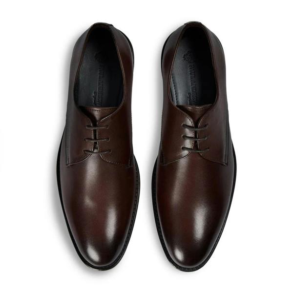 Paul Andrew Henley - Men's Brown Classic Plain Toe Derby Shoes