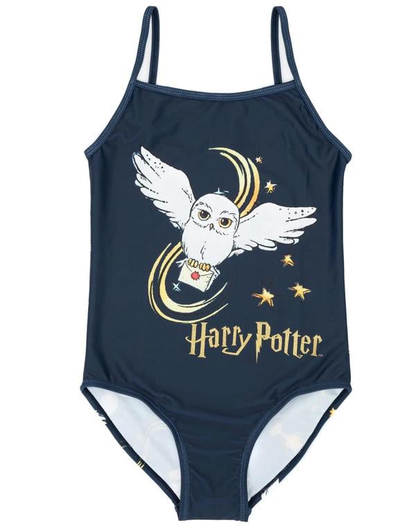 Harry Potter Girls Blue Hedwig 1 Piece Swimming Costume