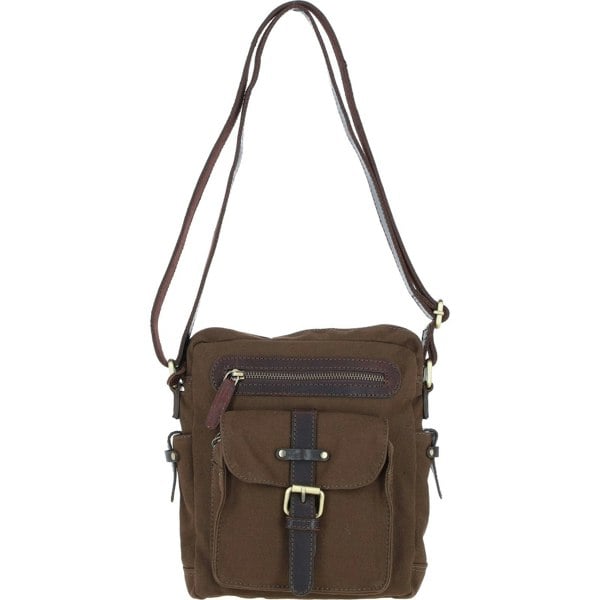 Exquisite Real Leather X Canvas Body Bag: fen-752
