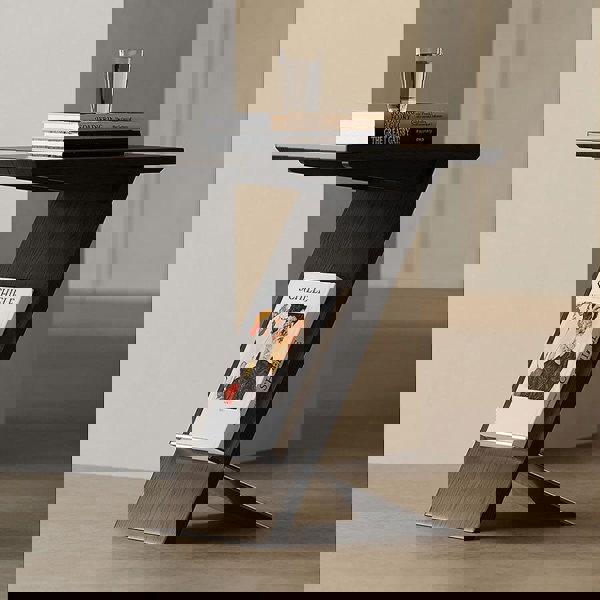 Eunice Side Table With Magazine Rack, Solid Wood-Rit Concept-Rit Concept