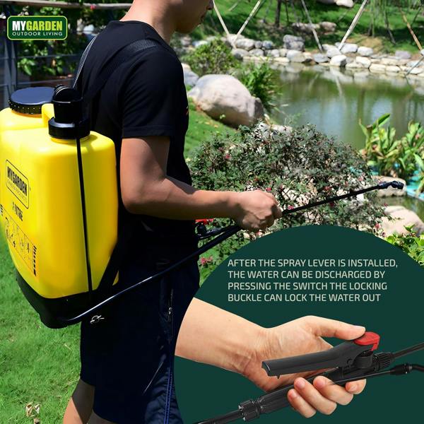 My Garden Outdoor Living Knapsack Sprayer with Adjustable Nozzles - Garden Manual Pressure Sprayer With Long Lance 10kPa Pressure Sprayer