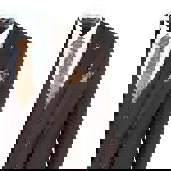 TruClothing IM32 - Men's Plain Dark Brown 3 Piece Suit