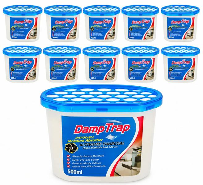 ATEK 10 Pack 500ml Moisture Absorber Dehumidifier Damp Condensation Traps