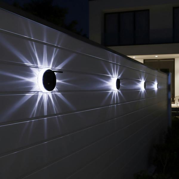 Gardenwize Solar Fence Lights – Star LED Wall Lights Pack of 4