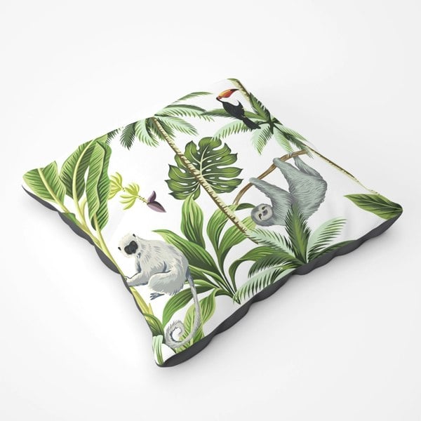 Warren Reed Tropical Sloths Floor Cushion