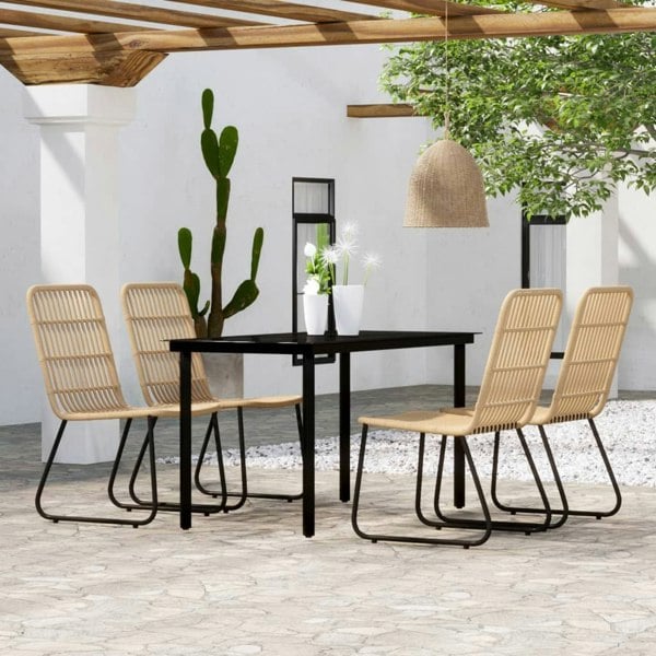 Berkfield 5 Piece Garden Dining Set Oak