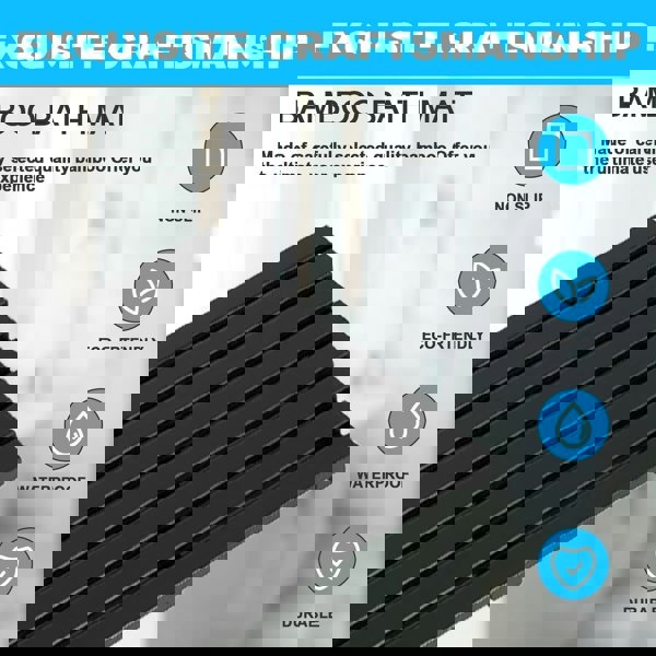 MANTRARAJ Bamboo Bathroom Duckboard Board Bath Shower For Bathroom Showers Bathtubs Floors Anti Slip Bath Mat (Black)