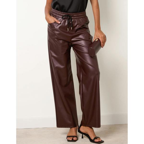 Blue Vanilla PU Wide Leg Trousers