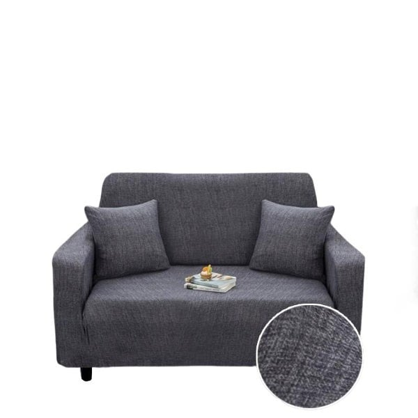 Anyhouz Anyseat 2 Seater Sofa Cover Plain Gray Style and Protection For Living Room Sofa Chair Elastic Stretchable Slipcover