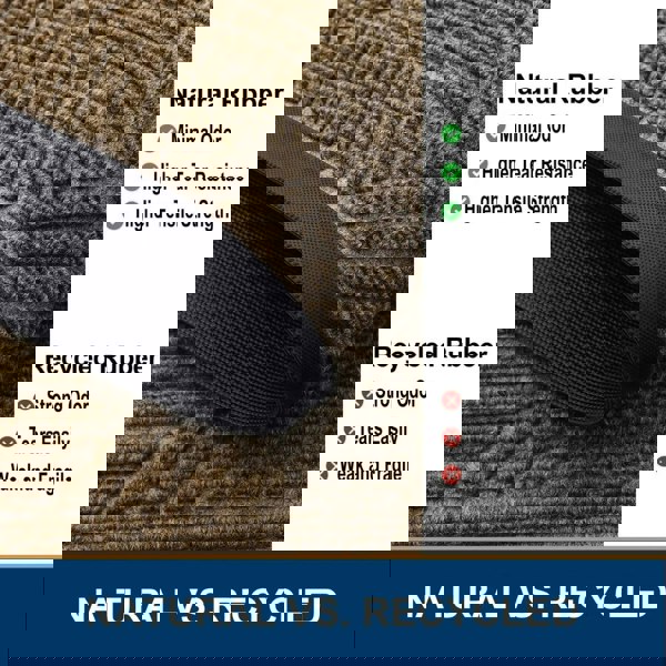 Anyhouz Anymat Doormat Brown Geometric Rubber Non Slip Dirt Trap Absorbent Mat