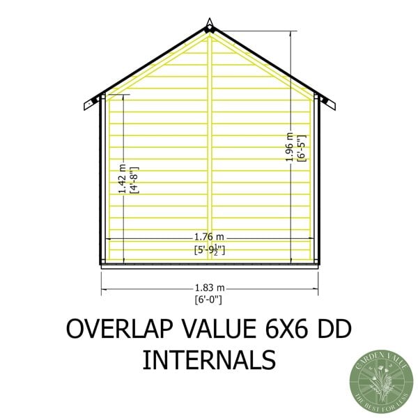 Shire Overlap Double Door 6x6 Storage Shed